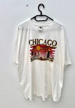 Vintage Chicago 1990s fruit of the loom white T-shirt XXL
