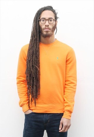 90'S VINTAGE ORANGE RALPH LAUREN SWEATER JUMPER UNISEX