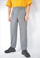 VINTAGE GREY STRIPED CLASSIC 80'S STRAIGHT SUIT TROUSERS 