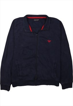 Vintage 90's Emporio Armani Sweatshirt Full Zip Up Navy