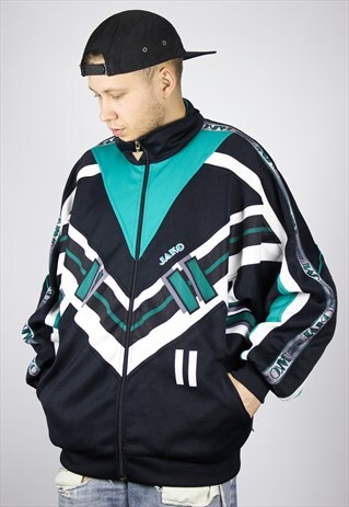 VINTAGE MENS JAKO TRACK TOP STRIPES JACKET