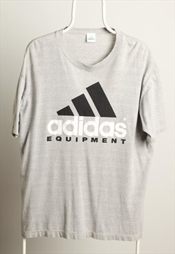 Vintage Adidas Crewneck Large Logo T-shirt Grey