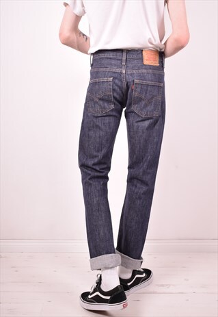 LEVI'S 507 MENS VINTAGE JEANS W30 L34 BLUE 90S