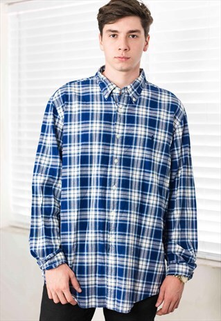 VINTAGE RALPH LAUREN CHECKED SHIRT LOGO 90S XXL 10.1