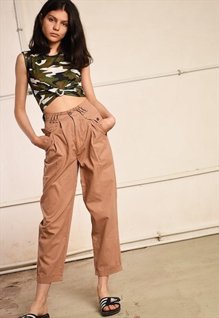 90'S RETRO HIGHWAISTED SHORT CUT TROUSERS