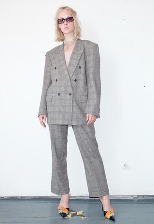 VINTAGE CHECKERED CLASSY SUIT / UNISEX