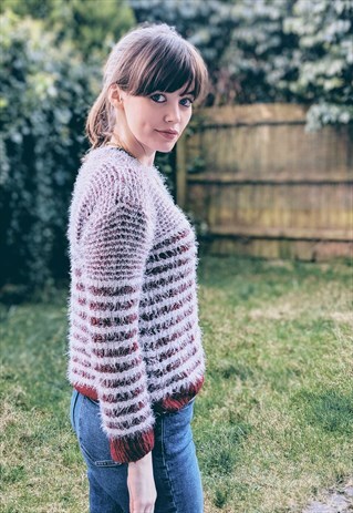90'S VINTAGE FLUFFY JUMPER CUTE CROPPED