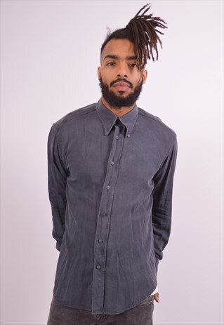 CERRUTI 1881 MENS VINTAGE SHIRT MEDIUM GREY 90S