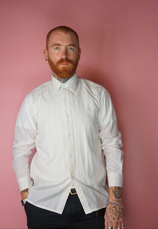 VINTAGE 1990S WHITE STRIPPED SHIRT