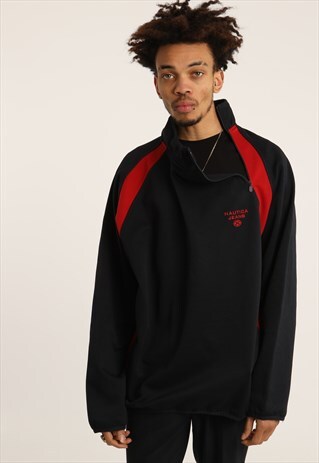 VINTAGE NAUTICA EMBROIDERED SHOULDER 1/4 ZIP SWEATSHIRT
