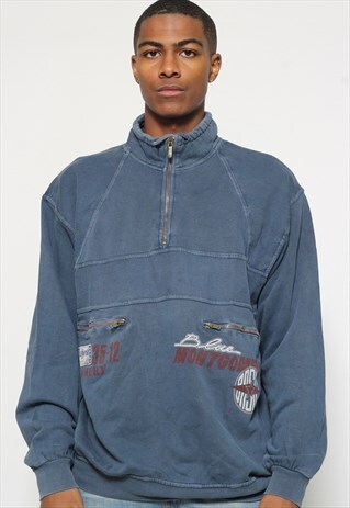 VINTAGE EMBROIDERED 1/4 ZIP SWEATSHIRT
