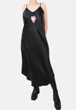 Scream Kitty Goth x Ghostface Black Slip Dress