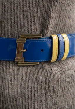 Vintage 70's Blue Varnished Belt