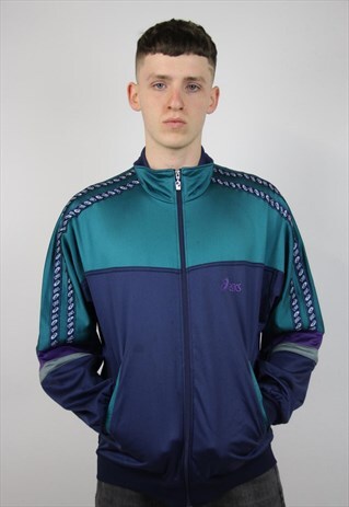 VINTAGE ASICS 90'S TAPED SPORTS JACKET