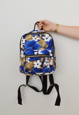 BEYOND RETRO LABEL FLORAL PATTERNED MINI BACKPACK