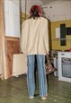 90'S VINTAGE CLASSY OVERSIZED PLAID BLAZER IN EGGNOG YELLOW
