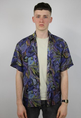 VINTAGE 90'S PATTERNED SILK SHIRT