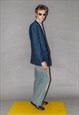 90'S VINTAGE CLASSIC DOUBLE BREASTED PINSTRIPE BLAZER