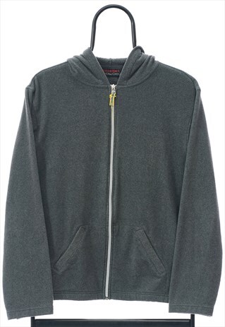 VINTAGE OLEG CASSINI GREY HOODED FLEECE WOMENS