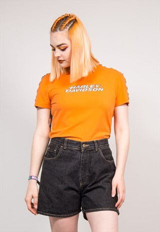 90'S VINTAGE BLACK DENIM SHORTS