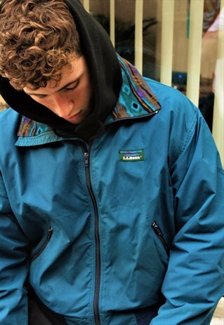 RETRO / 90'S / LL BEAN / TURQUOISE PATTERNED JACKET