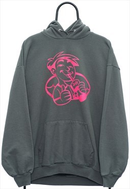 Vintage Swig Graphic Grey Hoodie Mens