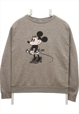 Disney 90's Minnie Mouse Crewneck Sweatshirt Medium Grey