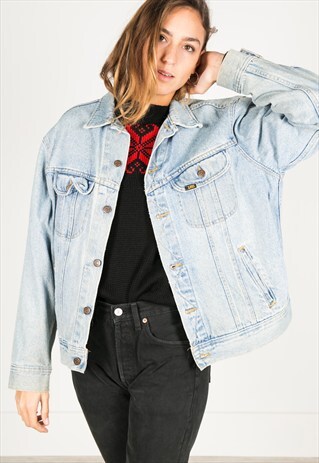 VINTAGE 80S LEE PATCHED DENIM JACKET / R0982