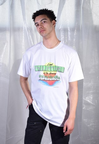 VINTAGE PUSONG PINOY WHITE PRINTED TEE