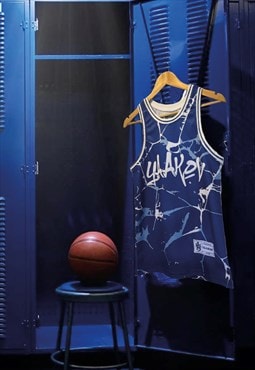 Basketball Jersey Blue Splash 