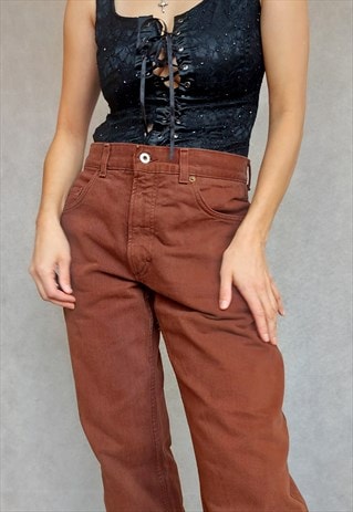 Brown High Waist Vintage 90s Mustang Jeans, Size W33