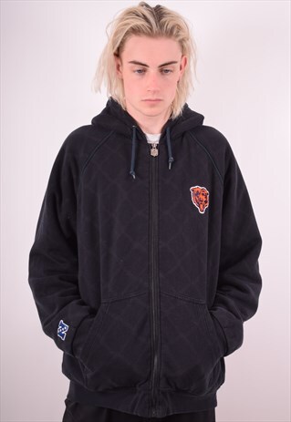 NFL MENS VINTAGE CHICAGO BEARS HOODIE JACKET XL BLACK 90S