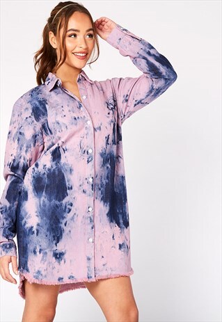 OVERSIZED TIE DYE DENIM SHIRT
