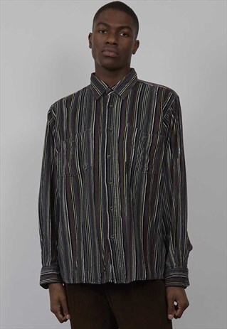 VINTAGE 90'S MULTICOLOUR STRIPE CORDUROY SHIRT