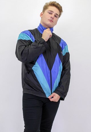 VINTAGE PUMA SHELL JACKET IN BLACK