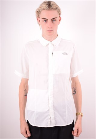 THE NORTH FACE MENS VINTAGE SHIRT MEDIUM WHITE 90S