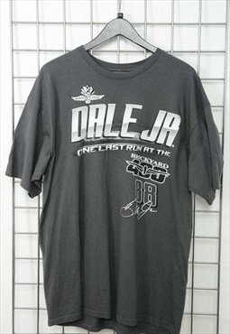 Vintage 90s Nas Car Style T-shirt Grey Size XL 