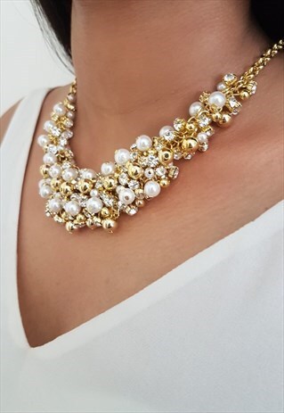 EXCLUSIVE HANDMADE GOLD & PEARL NECKLACE