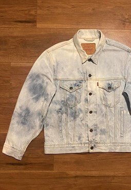 Bleached Denim Jacket Vintage Levis Blue Jean Jacket (Small)