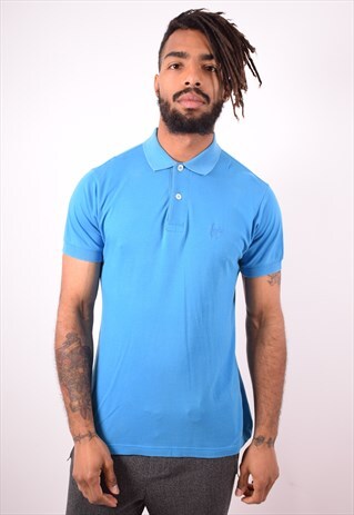 SERGIO TACCHINI MENS VINTAGE POLO SHIRT MEDIUM BLUE 90S