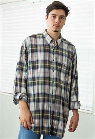 VINTAGE NAUTICA SHIRT FLANNEL LOGO 90S XXL 11.6