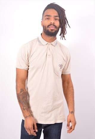 VINTAGE ADIDAS POLO SHIRT BEIGE