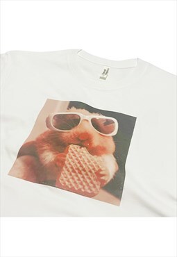 Hamster Wearing Glasses Funny T-Shirt Cool Hamster Meme