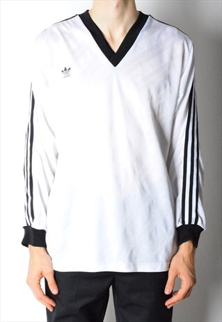 VINTAGE 80S WHITE ADIDAS SPORTS LONG SLEEVE TOP