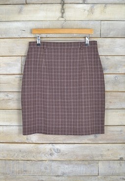 Vintage Check Skirt Brown W31 BR2376