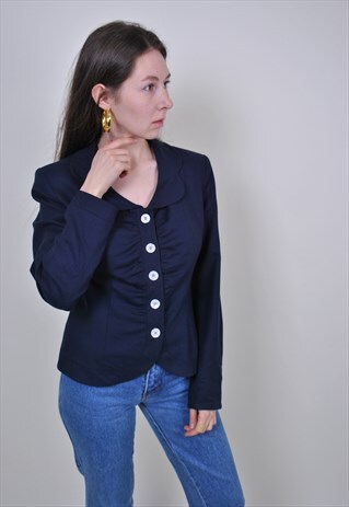 VINTAGE CASHMERE BLUE BLAZER, 90S FORMAL EVENING JACKET