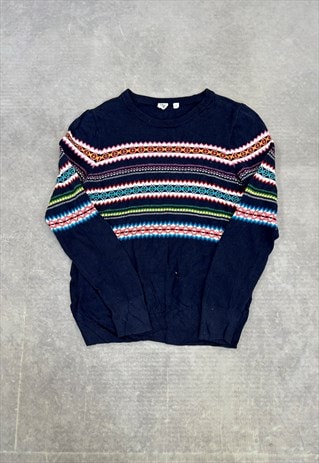 GAP KNITTED JUMPER ABSTRACT PATTERNED KNIT SWEATER