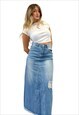 Vintage Y2k Denim Maxi Skirt