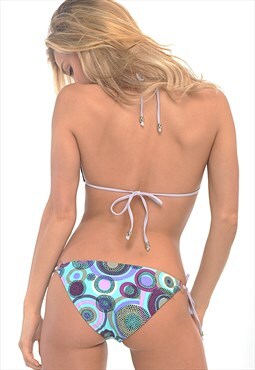 Sammy Cheeky Bikini BOTTOM- Blue Geometric