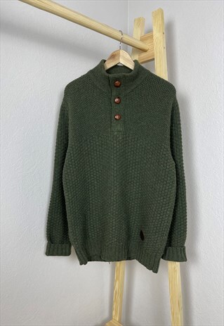 MENS BARBOUR MOSS FIELD SWEATER GREEN SIZE L